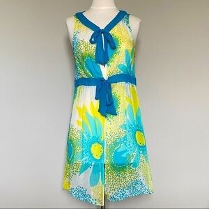 Milly Cabana Tie Front Floral Silk Swim Coverup, M